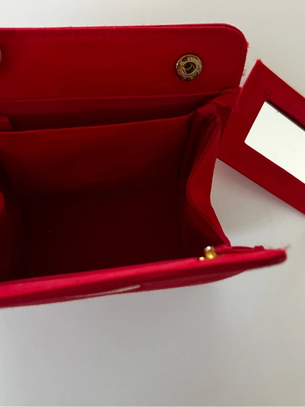 Christian Dior Parfums Red Vintage Case Fragrance Cosmetics Gift Mirror 90s
